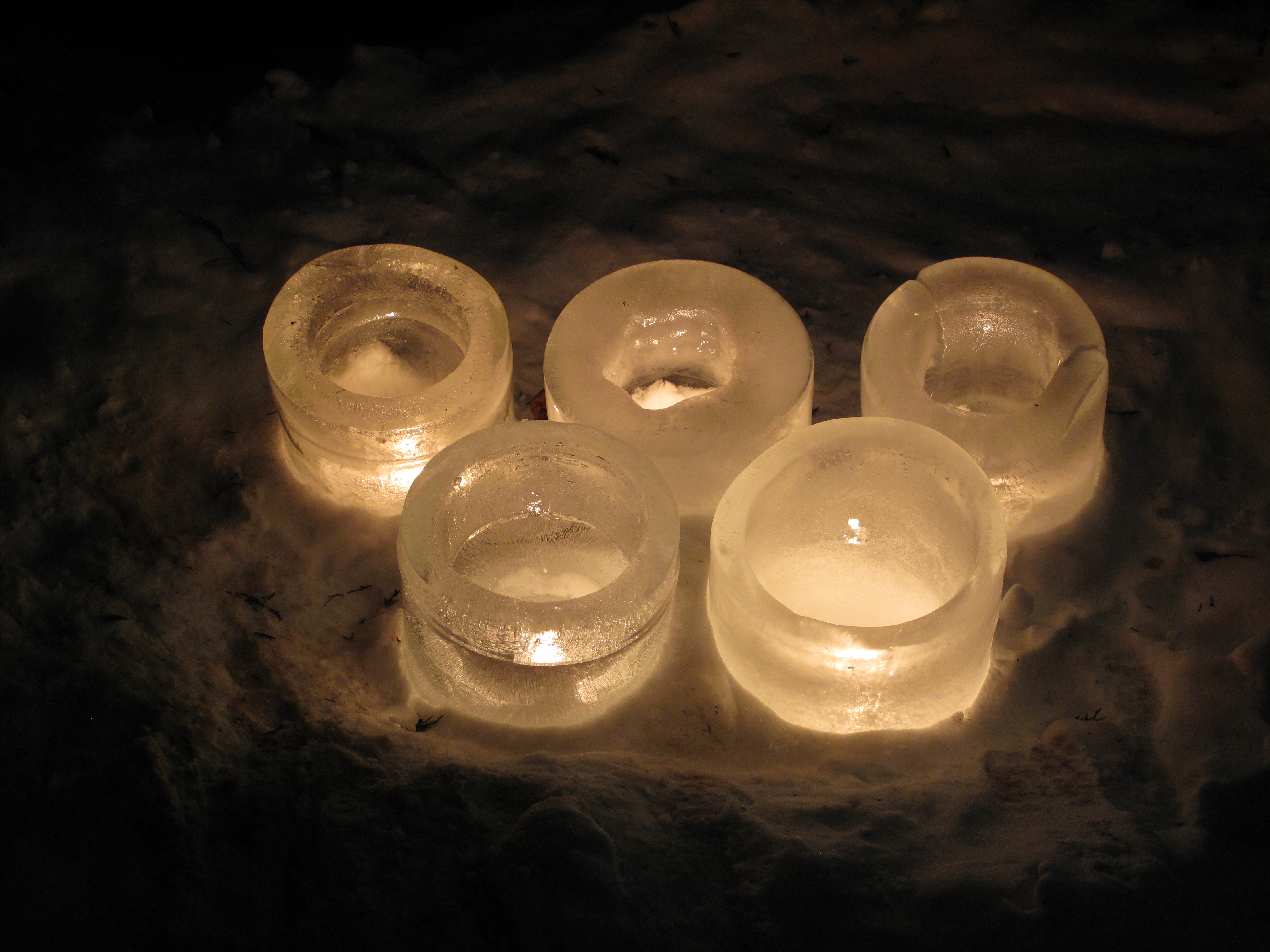 Olympic Rings with real candles